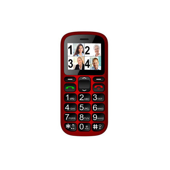 Rouge)Téléphone Portable Senior écran Incassable HD 2 8 Pouces 9